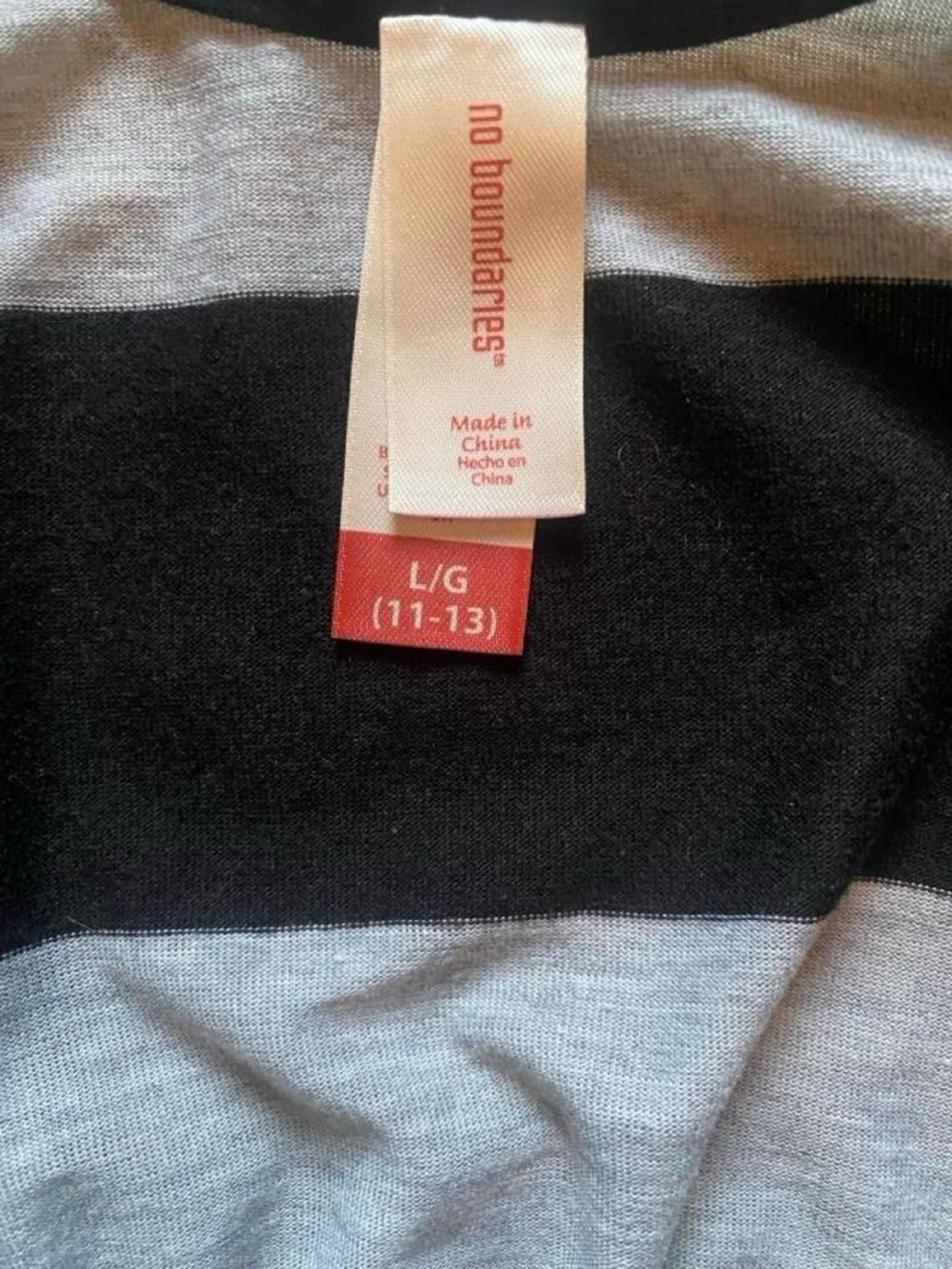 No Boundaries Black and Gray Striped Lattice Neck Sundressmm - Picture 2 of 2